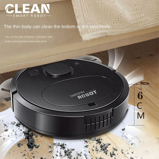 Xiaomi Smart Vacuum Robot slim design easily cleans under furniture like sofas with powerful suction.